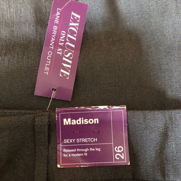 Lane Bryant Madison Pants Womens Size 26 Short Sexy Stretch Gray Trousers NEW - Picture 3 of 6